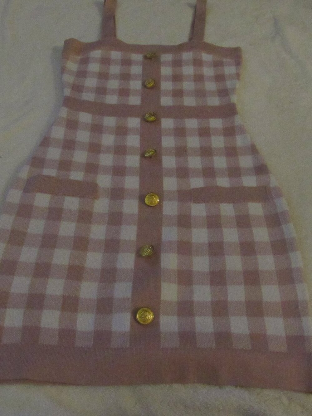Coco & Shay Pink/White Checkered Dress  Size Small  USED